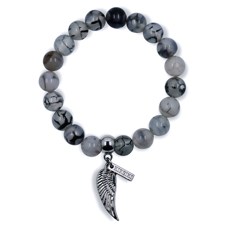 Dragon Agate Gemstone De-Stress Charm Bracelet