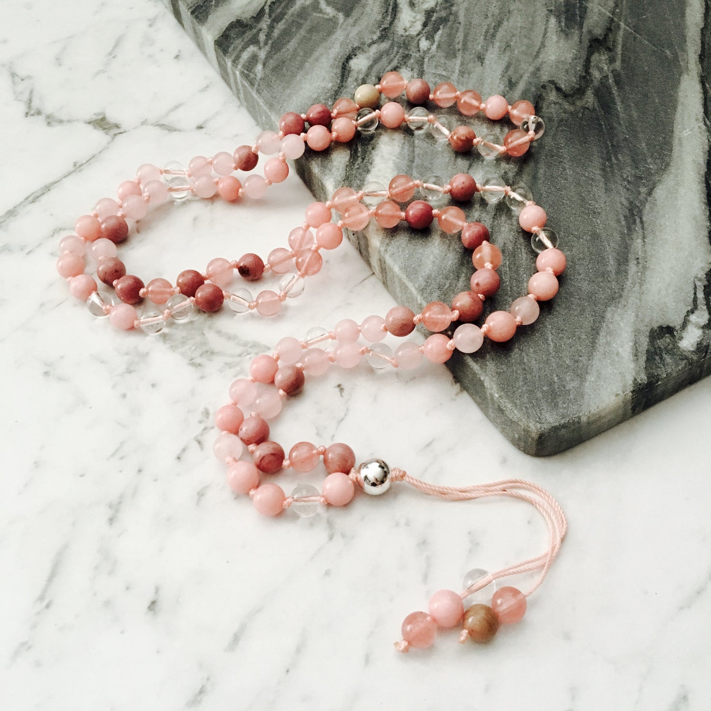 Love & Wisdom 108 Mala Gemstone Necklace