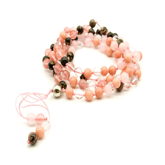Love & Wisdom 108 Mala Gemstone Necklace