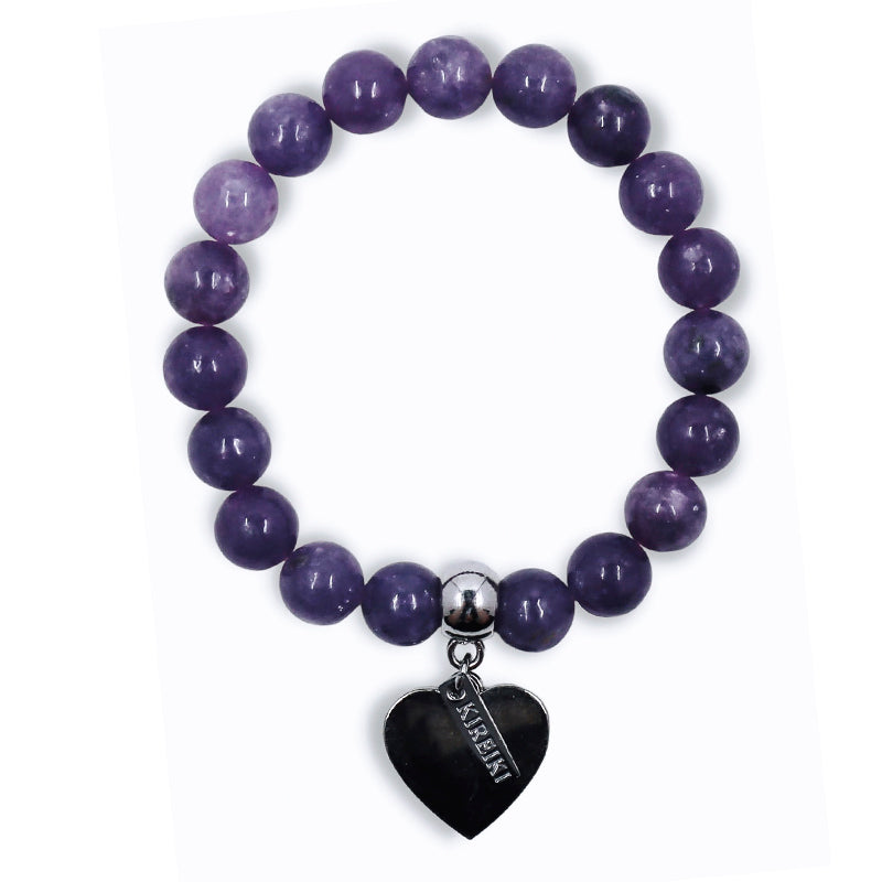 Lepidolite Gemstone De Stress Charm Bracelet