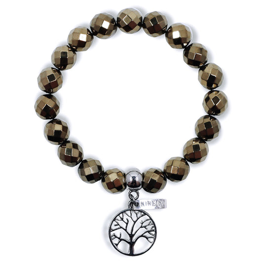 Pyrite Gemstone Charm Bracelet