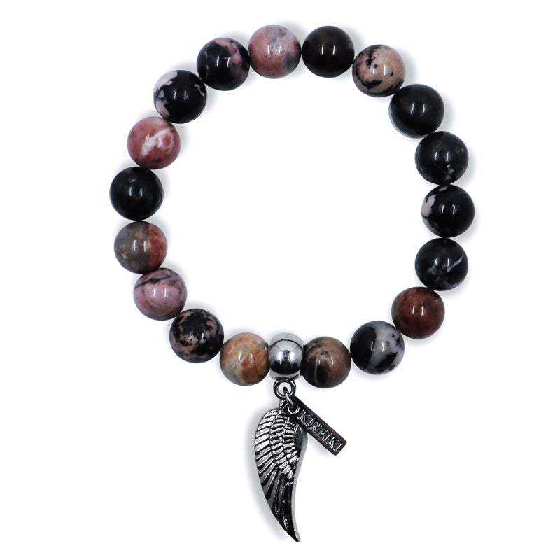 Rhodonite Gemstone Charm Bracelet