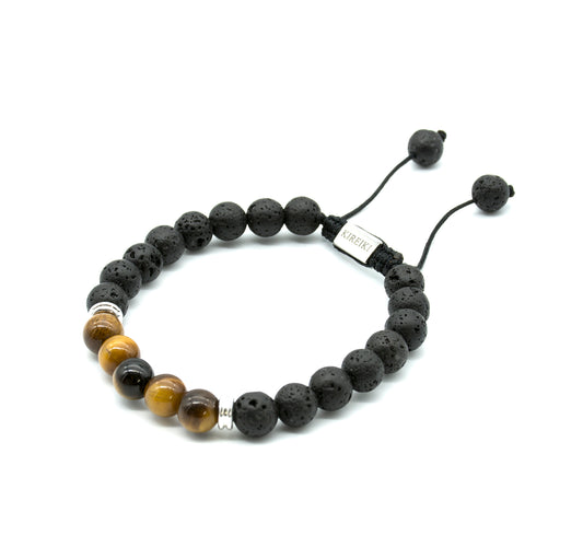 Tigers Eye (Solar Plexus) Lava Gemstone Bracelet
