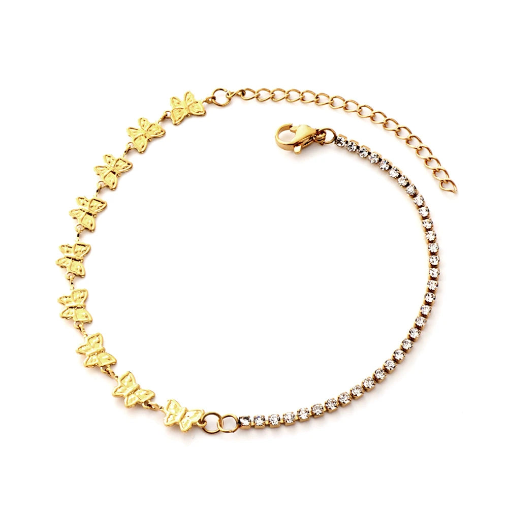 Butterfly & Cubic Zirconia Anklet