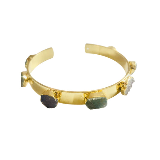 Druzy Agate Multi Colour Statement Bangle