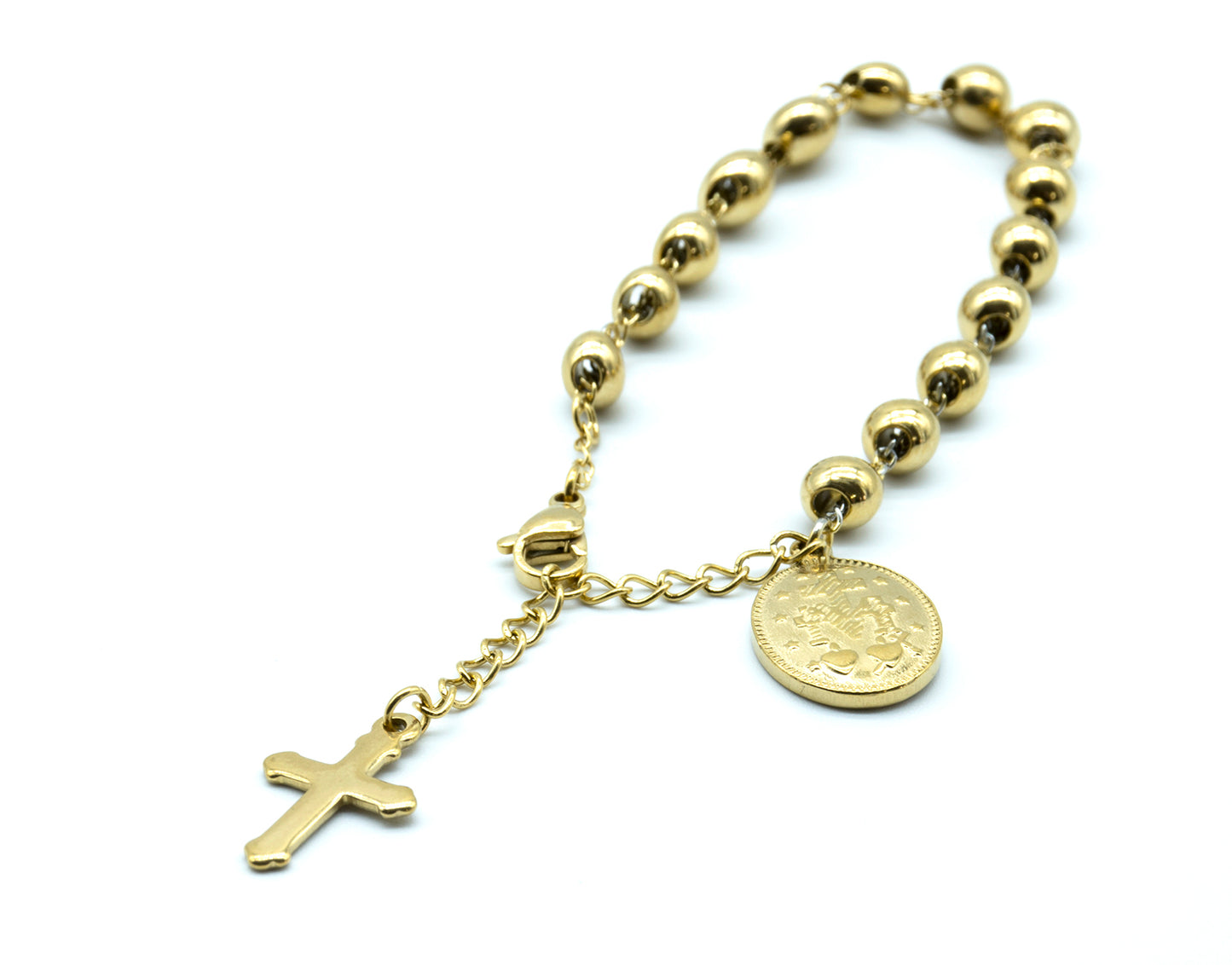 Cross & Pendant Rosary Bracelet