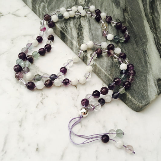 Clarity & Insight 108 Mala Gemstone Necklace