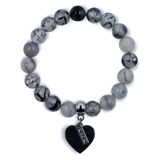 Dragon Agate Gemstone De-Stress Charm Bracelet