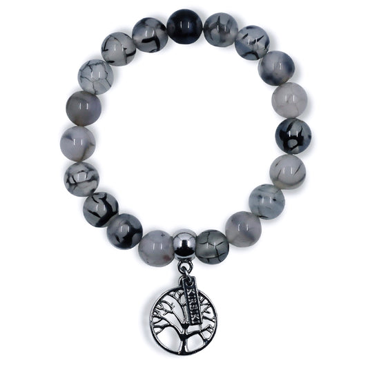 Dragon Agate Gemstone De-Stress Charm Bracelet