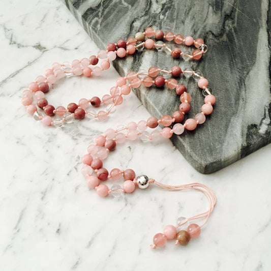 Love & Wisdom 108 Mala Gemstone Necklace