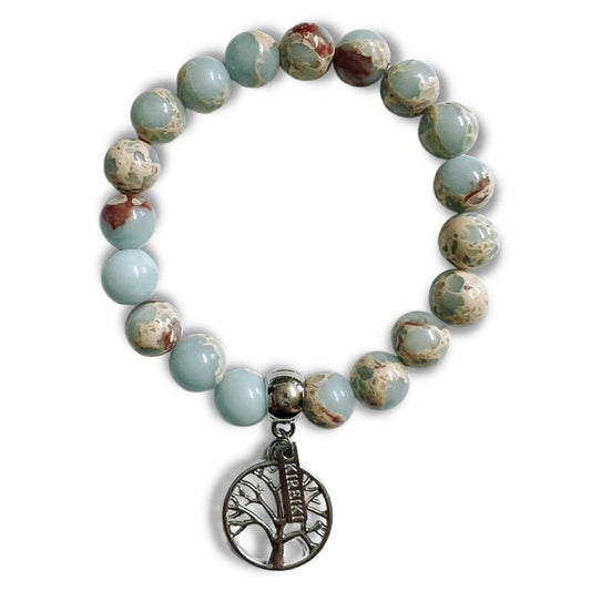 Imperial Jasper Gemstone Focus Charm Bracelet