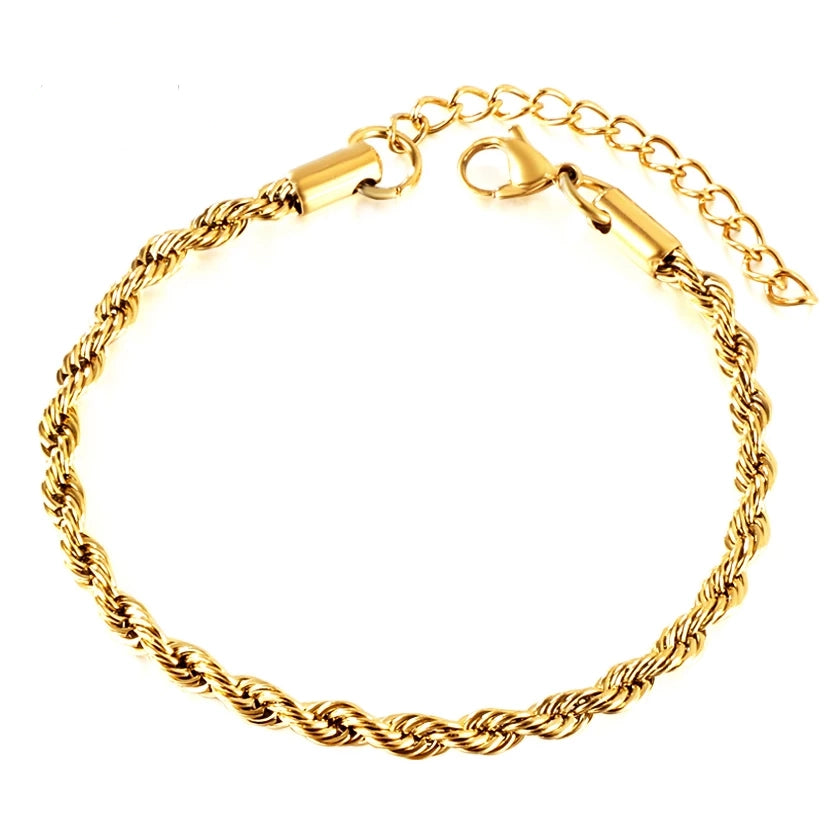 Twist Rope 18k Gold Plated Bracelet