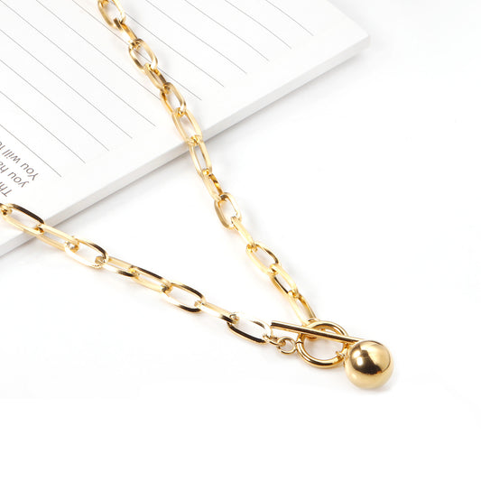 Ball Charm 18k Gold Plated Necklace