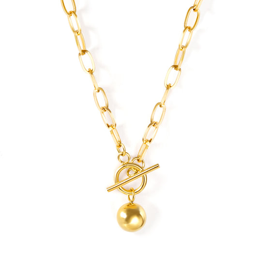 Ball Charm 18k Gold Plated Necklace