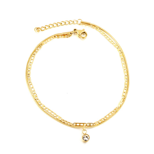 Cubic Zirconia Charm Anklet