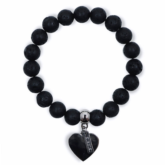 Lava Aromatherapy Gemstone Charm Bracelet