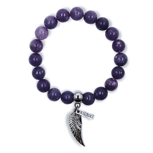 Lepidolite Gemstone De Stress Charm Bracelet