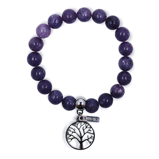 Lepidolite Gemstone De Stress Charm Bracelet