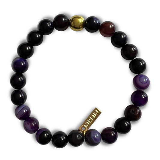 Purple Agate Gemstone Manifest Bracelet