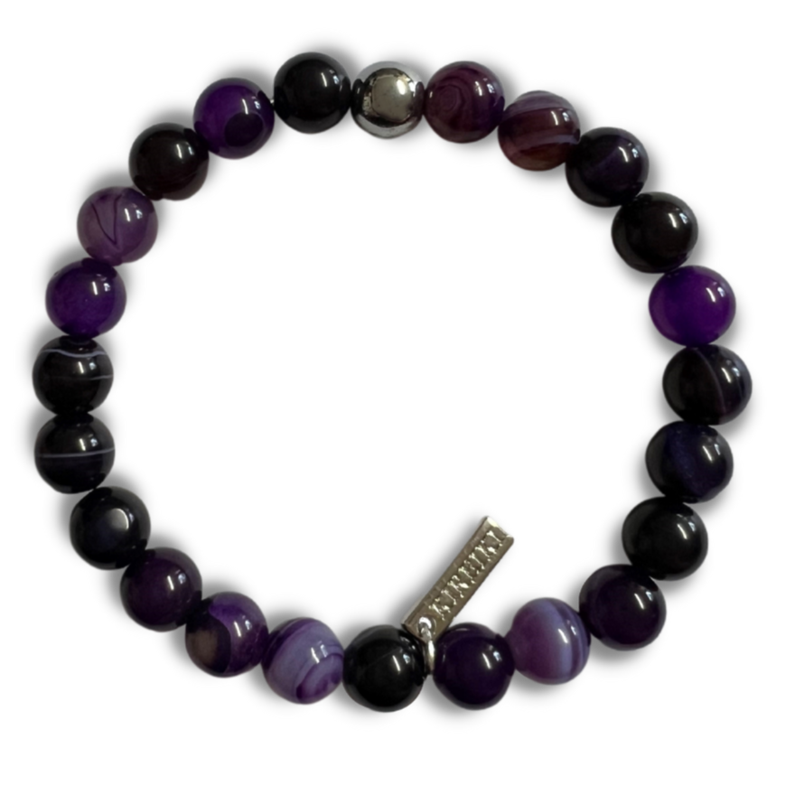 Purple Agate Gemstone Manifest Bracelet
