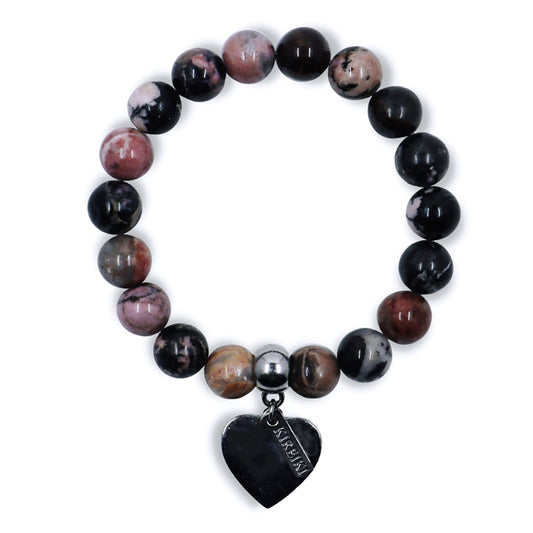 Rhodonite Gemstone Charm Bracelet