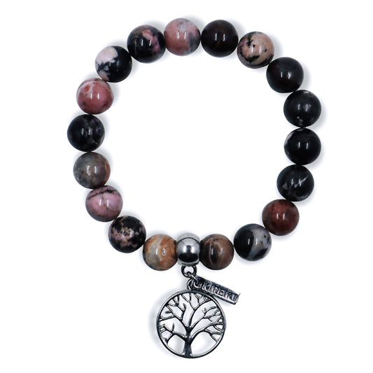 Rhodonite Gemstone Charm Bracelet
