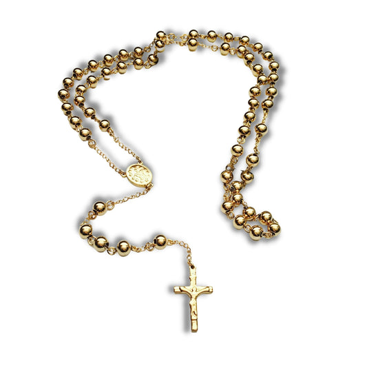 Rosary Necklace in Gold
