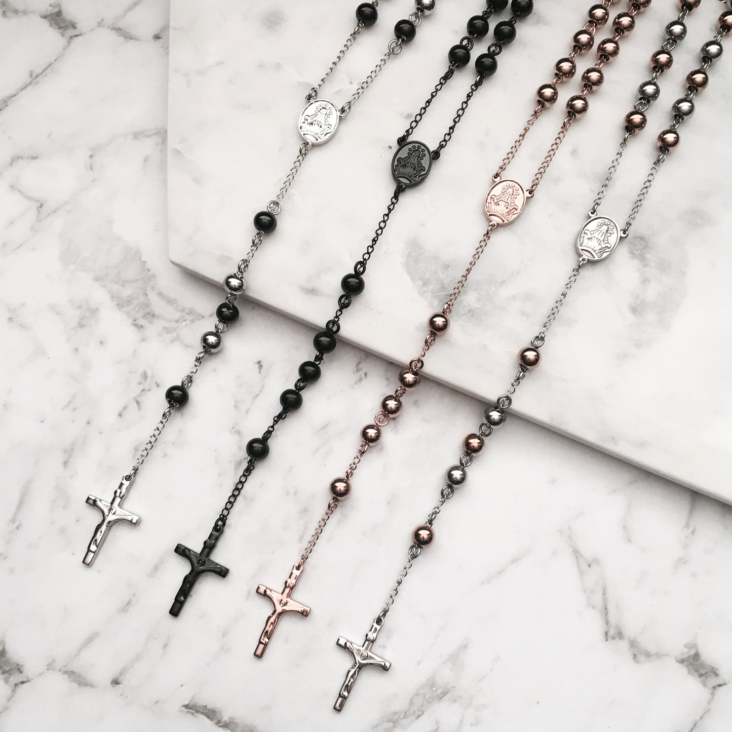 Rosary Necklace in Black