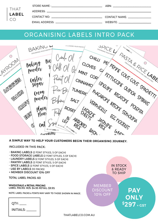 Organisation Labels Pack