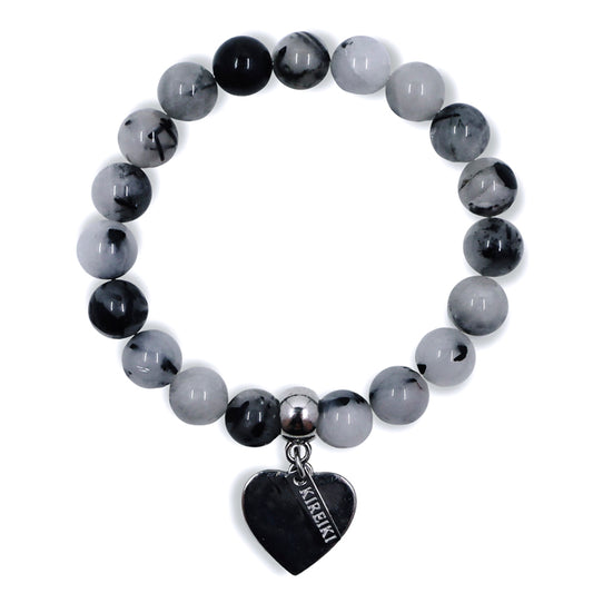 Tourmalated Quartz Gemstone Strength Charm Bracelet