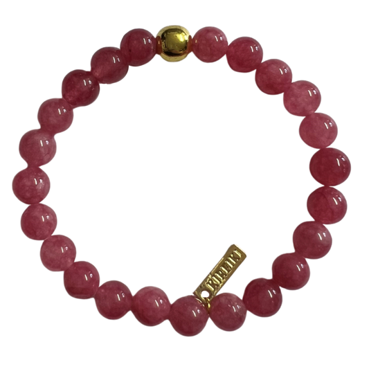 Cherry Quartz Gemstone Manifest Bracelet